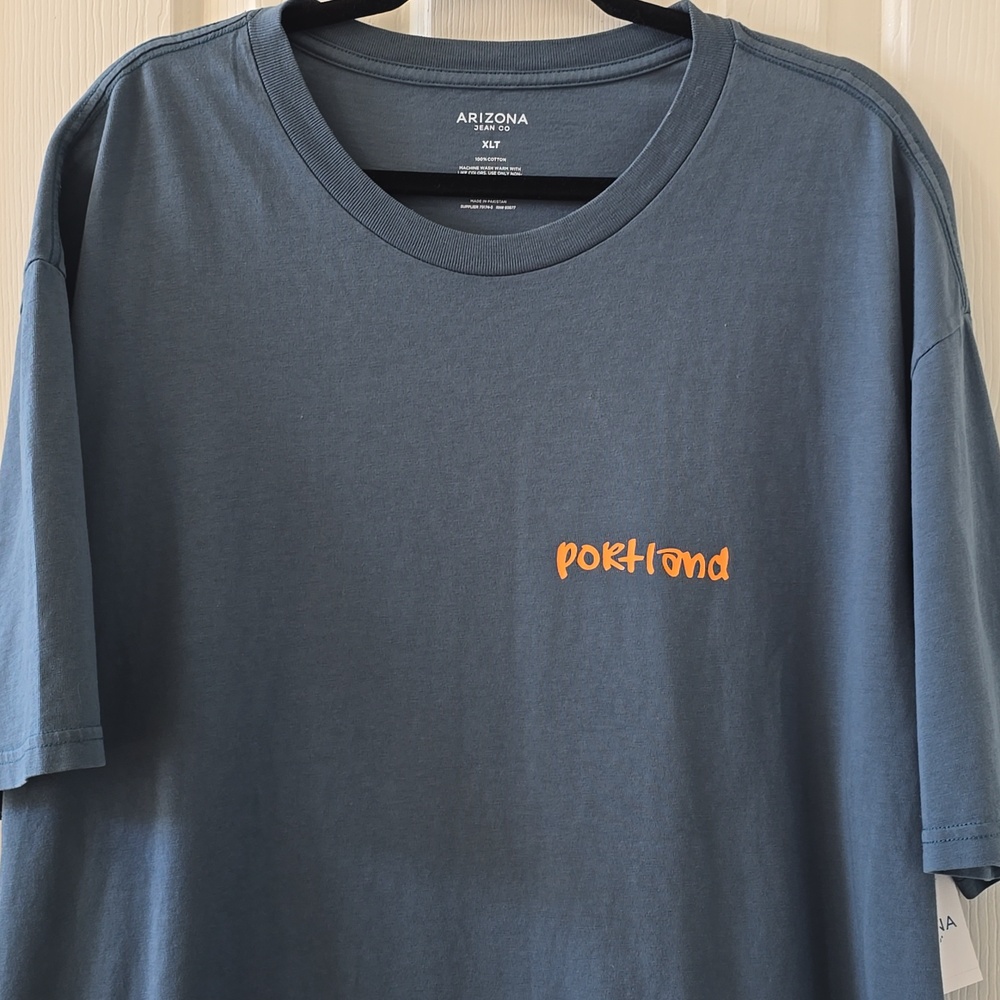 ARIZONA JEAN CO BLUE "PORTLAND" MENS BIG AND TALL SHORT SLEEVE TEE SIZE XLT